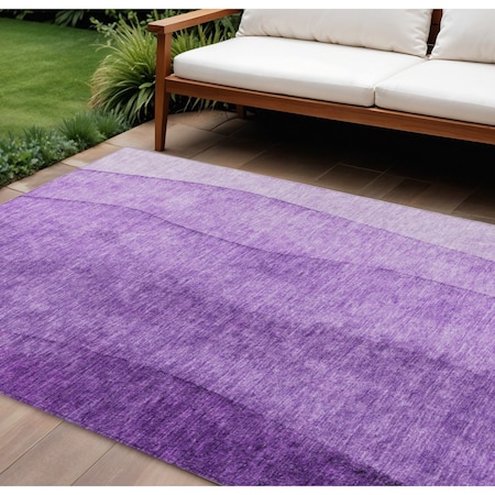 Homeroots 9' X 12' Purple And Lavender Ombre Washable Indoor Outdoor Area Rug 581826