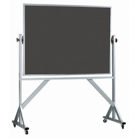 Aarco Mobile Reversible Freesting Slate Porcelain Chalkboard w/ Clear Satin Anodized Al Frame, 48''Hx72''W ARS4872S