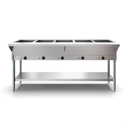 Koolmore Five Pan Open Well Electric Steam Table with Undershelf, 240V, . KM-OWS-5