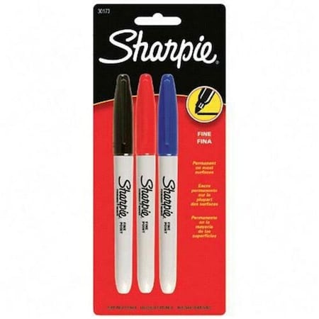 Sharpie Permanent Marker, Assorted, Fine Tip, 3 PK 30173