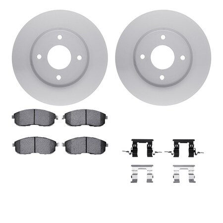 Dynamic Friction Co DFC GEOSPEC Coated Rotors with 5000 Brake Pads - Ceramic and Hardware 4512-67101