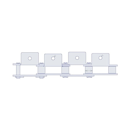 Hkk Chain HKK Double Pitch Riv Standard Conveyor w/A-1 Att on Every P, 1.25P, .4 Dia x 3/8 W DC050RA1EV