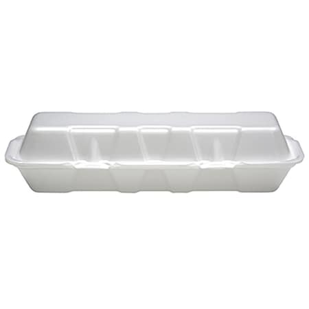 Pactiv 13 in. Hoagie Hinged Xl Container Foam ExtraLarge, White, 250PK 0TH1X267000Y