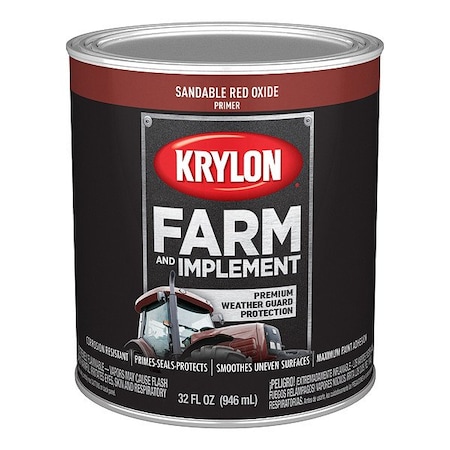 Krylon Primer, Red Oxide, 1 qt, Brush K02040008