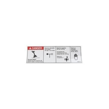 Genie REPLACEMENT DECAL-DANGER-CAP-AUS WORD 218550GT