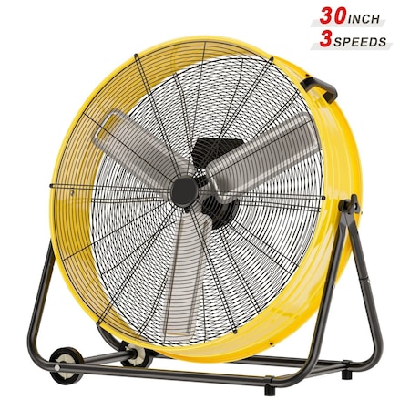 Edendirect 30 in. 3 fan speeds Floor Fan in Yellow with adjustable tilt ZRFQT-76A-YW