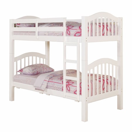 Homeroots White Twin Over Twin Bunk Bed 285831