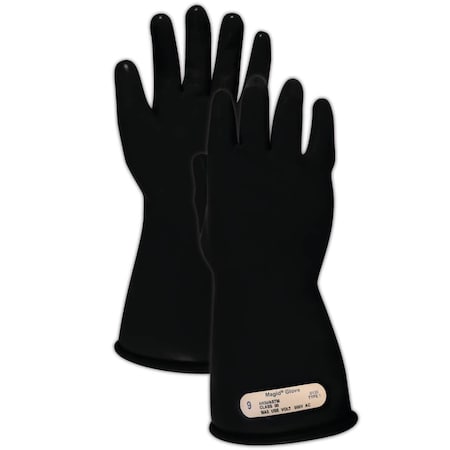 Magid A.R.C. M00 Class 00 Black Rubber Electrical Insulating Gloves, 9 M-00-11-B-9