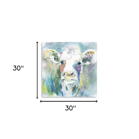 Homeroots Watercolor Cow Unframed Print Wall Art 398927