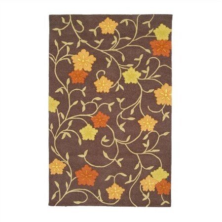 Lifestyles LS-RJ19 8 x 11 ft. Kavera 100 Percent Long Fiber Wool Hand Made Rug- Chocolate LS-RJ198X11
