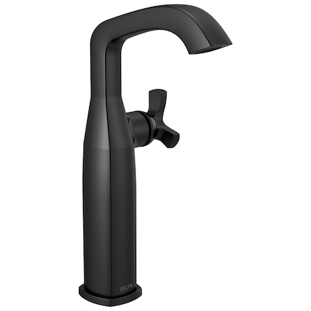 Delta Stryke Single Handle Vessel Bathroom Faucet, 6.56 in, Matte Black 7766-BL-DST