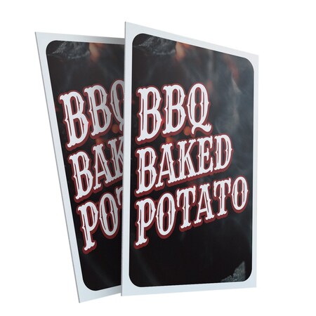 Signmission BBQ Baked Potato, Plastic Signs Only 24 Inch x 36 Inch, Corrugated Plastic, 2PK CSB-2436-2PACK-30347
