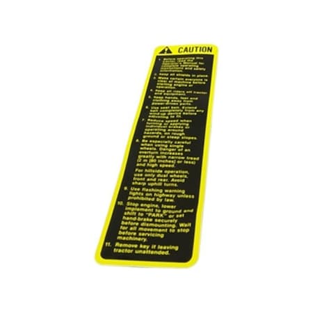 John Deere LABEL SAFETY, JOHN DEERE OEM R87714 R87714
