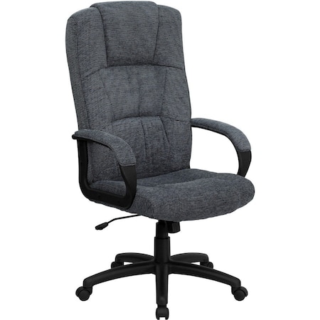 Flash Furniture Contemporary Chair Gray High Back Exec Chair, Fixed Arms, 19-3/4" to 22-3/4" Height, Polypropylene BT-9022-BK-GG