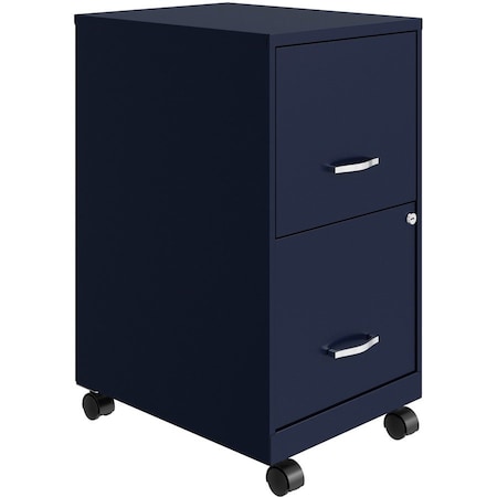 Nusparc 2-Drawer Mobile Vertical File Cabinet, 14.2" x 18" x 26.5", Blue NPRVF218AMNY