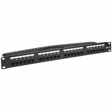 Monoprice 24-PORT CAT6 UNSHIELDED UL LISTED PATCH PANEL_ 1U_ 110/DUAL IDC_ WITH 43540