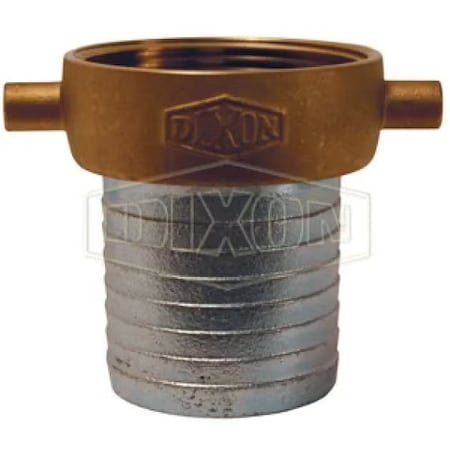 Dixon King Short Shank Suction Coupling with Brass Nut, 1-1/2 in Nominal, Female NST NH End Style, Dome SB22N