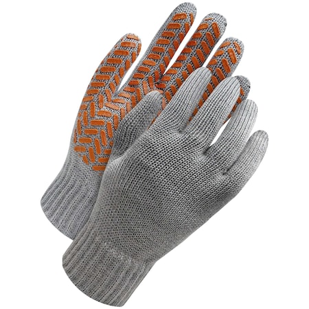 Bdg Wool/Acrylic Cold Weather Gloves, PVC Grip Palm, Gray, L 80-9-2025-M