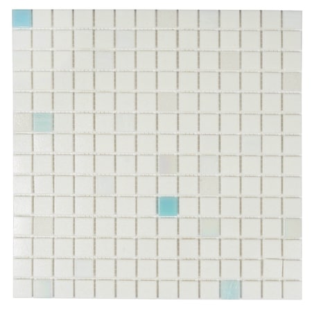 Apollo Tile Mingles 12 in. x 12 in. Glossy Cotton White Glass Mosaic Wall and Floor Tile 20 sq. ft./case, 20PK APLAZUREMIX1A