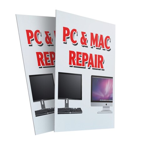 Signmission Pc & Mac Repair, Plastic Signs Only 24 Inch x 36 Inch, Corrugated Plastic, 2PK CSB-2436-2PACK-Pc & Mac Repair
