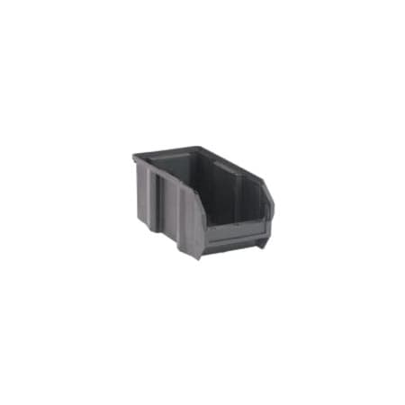 Quantum Storage Systems Hang & Stack Storage Bin, Polypropylene, Black, 5 in H, 5 1/2 in W, 10 7/8 in L QUS230CO