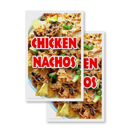 Signmission Chicken Nachos, Vinyl Decals Only 24 Inch x 36 Inch, Vinyl Decal, 2PK DSB-2436-2PACK-Chicken Nachos