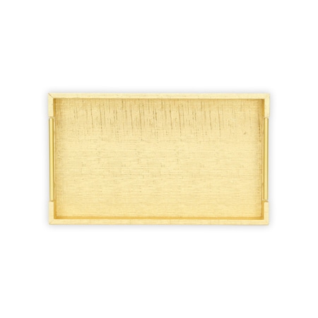 Homeroots 16" Gold Wood Geometric Serving Tray With Handles 571240