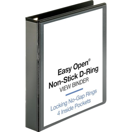 Business Source Ring Binder, Black, Clear Sleeve BSN26958