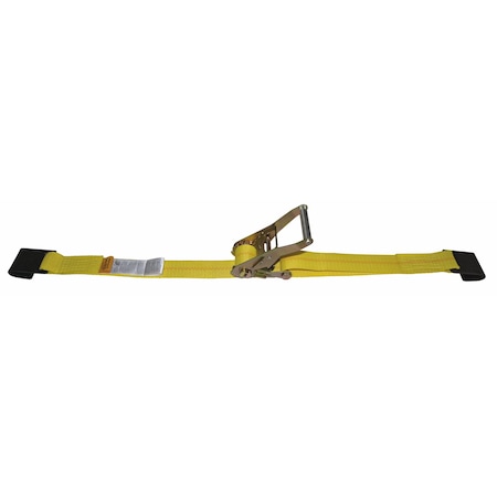 Doleco Ratchet Buckle Strap 2" x 30' Long-Wide Handle with Flat Hooks, 3,333 lbs WLL 23401230