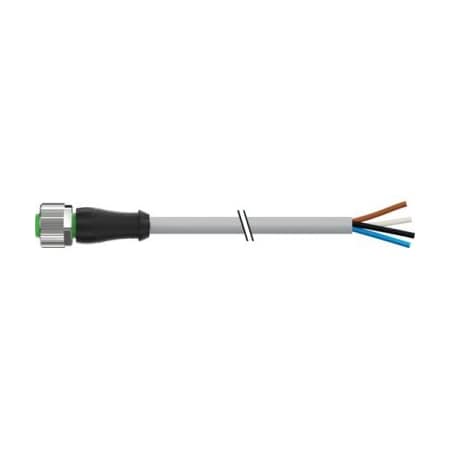 Murrelektronik Cordset, Straight, M12, Gray, 22 AWG, 4A 7000-12221-2341000
