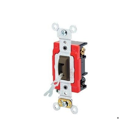 Leviton Toggle Locking 3-Way 20A Ind Gr Brown 1223-2L
