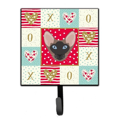 Carolines Treasures 4.25 x 1 x 7 in. Oriental Bicolor Cat Love Leash or Key Holder CK5141SH4