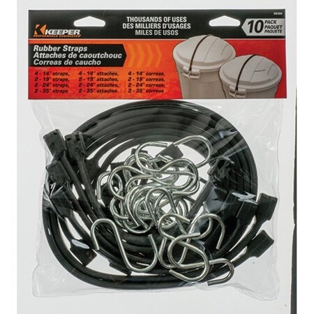 Keeper Bungee Cord Assortment, EPDM, S-Hook End 06360