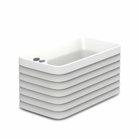 Crescent Garden TruDrop Slat Self Watering Windowbox, Cloud White, Small 23"x13"x12"H A825800