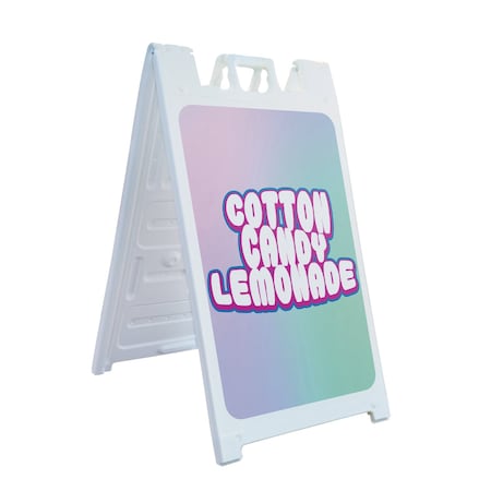 Signmission Cotton Candy Lemonade, A-Frame & 2 Decals Installed, Heavy-Duty Plastic Frame SBHD-D-2436-30365