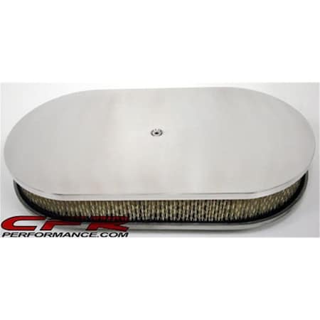 Olympian Athlete 15 in. Chevy-Ford-Mopar Oval Polished Aluminum Air Cleaner - Smooth OL1699511