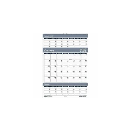 House Of Doolittle Wall Calendar, 3-Months-Per-Page, 12x17 In HOD342