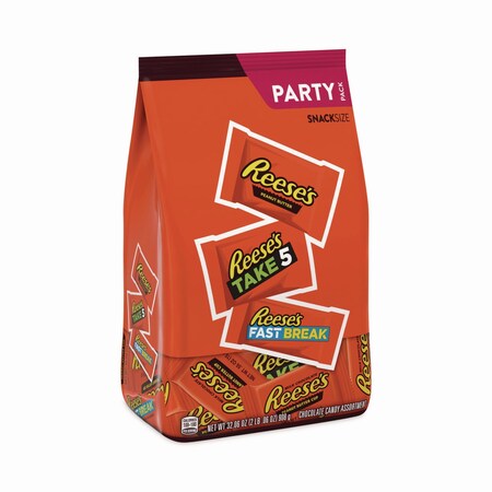 Reeses Milk Chocolate Peanut Butter Assortment Snack Size Candy, Individually Wrapped, 32.06 oz Bag HEC93922