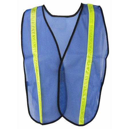 Ironwear Standard Polyester Safety Vest w/ 1 in Reflective Tape Blue/OSFA 1218-B