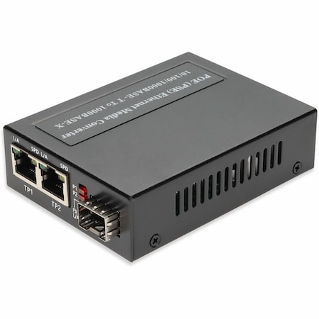 Add-On 10/100/1000BASE-TXRJ-45 X2 TO 1 OPEN SFP PORT POE 15W MEDIA CONVERTER ADD-GMC-2RJSFP-POE