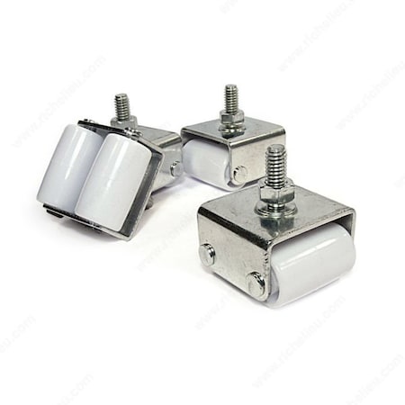 Richelieu Appliance Casters, Fixed, with Threaded Stem, Zinc, White F22817