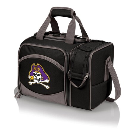 Picnic Time Family Of Brands NCAA East Carolina Pirates Malibu Cooler Picnic BasketBlack with Gray Accents 508-23-175-874-0