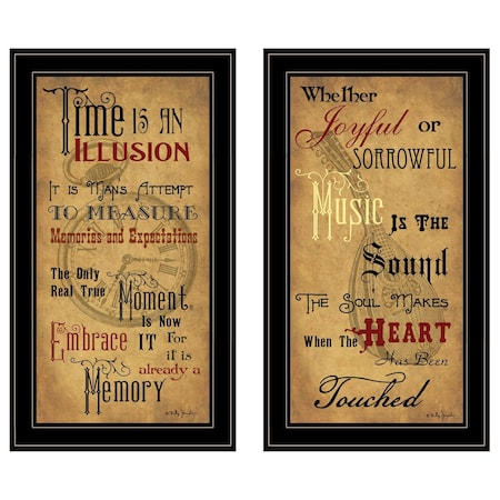 Homeroots Set Of Two Joyful 2 Black Framed Print Wall Art, 2PK 406167