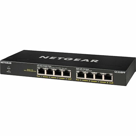Netgear 8 Port Gig Unmanaged PoE, GS308PP100NAS GS308PP100NAS