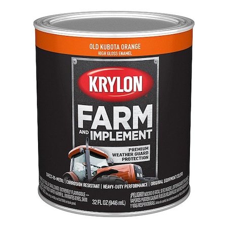 Krylon Acrylic Coating, High Gloss, Old Kubota Orange K02033008