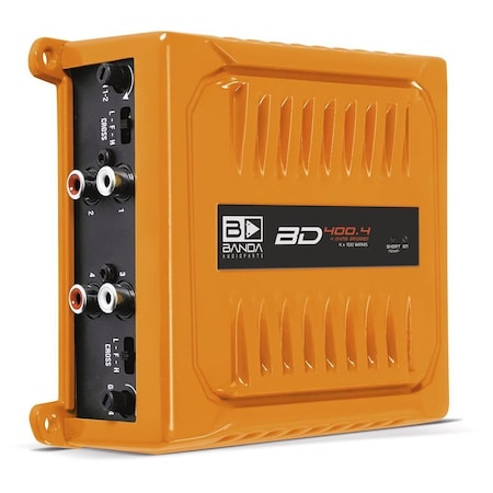 Banda Four Channel 100 watt RMS Car Audio Amplfier with optional use low or high pass filters ORANGE BD400.4ORANGE