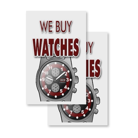 Signmission We Buy Watches, Vinyl Decals Only 24 Inch x 36 Inch, Vinyl Decal, 2PK DSB-2436-2PACK-We Buy Watches