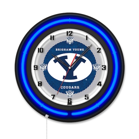 Holland Bar Stool Brigham Young University 19 Double Neon Wall Clock Clk19BK