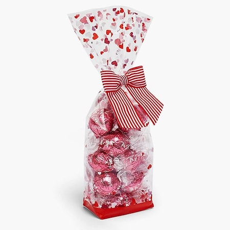 Nashville Wraps Valentine Hearts Hard Bottom 1.4 mi Cello Bags, 2.75x2x10.5, 100PK 99192