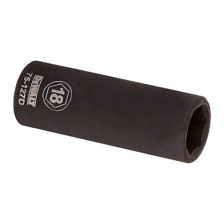 Dewalt Deep Impact Socket, 6PT, 1/2IN DR, 18MM DWMT75127OSP